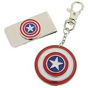 Captain America Money Clip and Key Chain Box Set